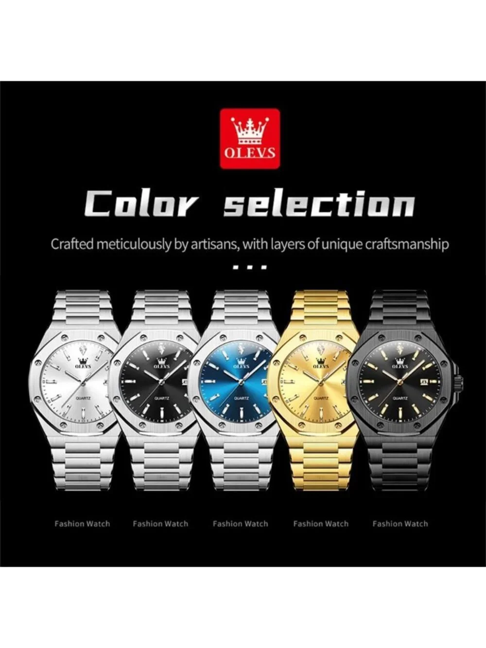 Mens Black Luxury Stainless Steel Octagon Analog Quartz Classic Waterproof Watch